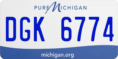 MI license plate DGK6774