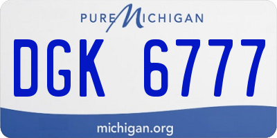MI license plate DGK6777