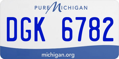 MI license plate DGK6782