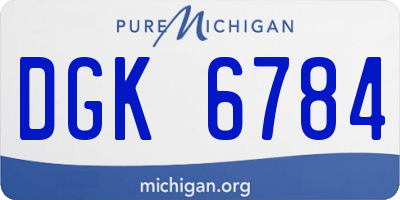MI license plate DGK6784