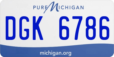MI license plate DGK6786