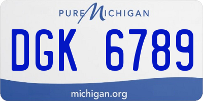 MI license plate DGK6789