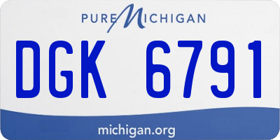 MI license plate DGK6791
