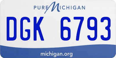 MI license plate DGK6793