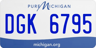 MI license plate DGK6795