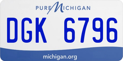MI license plate DGK6796