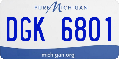 MI license plate DGK6801