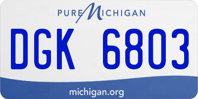 MI license plate DGK6803