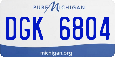 MI license plate DGK6804