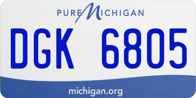 MI license plate DGK6805