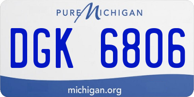 MI license plate DGK6806