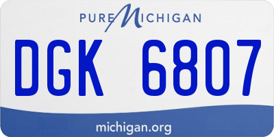MI license plate DGK6807