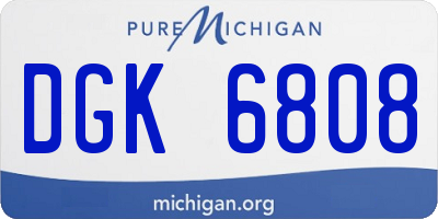 MI license plate DGK6808