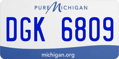 MI license plate DGK6809