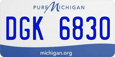 MI license plate DGK6830