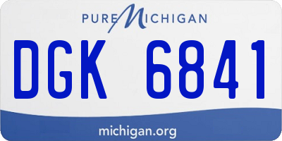 MI license plate DGK6841