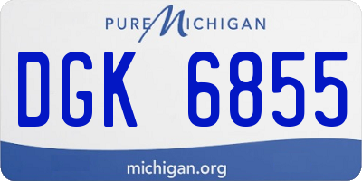 MI license plate DGK6855