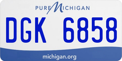 MI license plate DGK6858