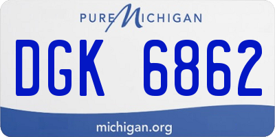 MI license plate DGK6862