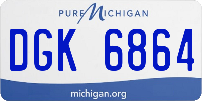 MI license plate DGK6864
