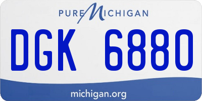 MI license plate DGK6880