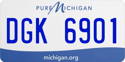 MI license plate DGK6901
