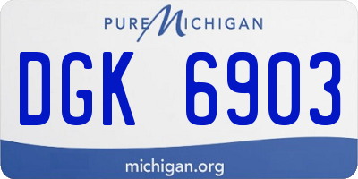 MI license plate DGK6903