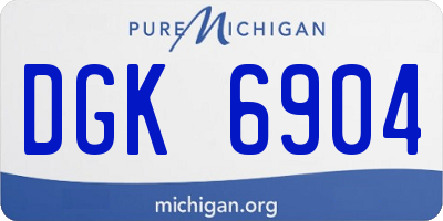 MI license plate DGK6904