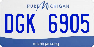 MI license plate DGK6905