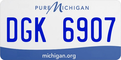 MI license plate DGK6907