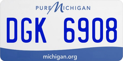 MI license plate DGK6908