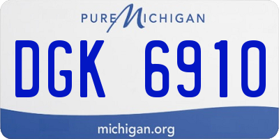 MI license plate DGK6910