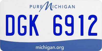 MI license plate DGK6912