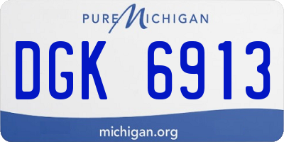 MI license plate DGK6913