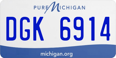 MI license plate DGK6914