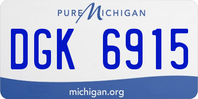 MI license plate DGK6915