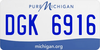 MI license plate DGK6916