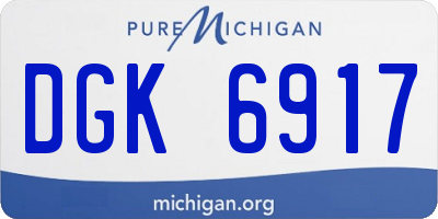MI license plate DGK6917