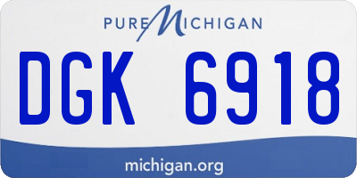 MI license plate DGK6918