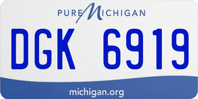 MI license plate DGK6919