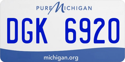 MI license plate DGK6920