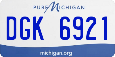 MI license plate DGK6921