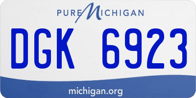 MI license plate DGK6923