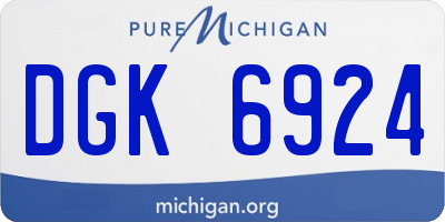 MI license plate DGK6924