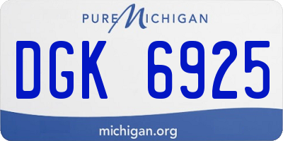 MI license plate DGK6925
