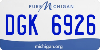 MI license plate DGK6926