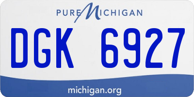 MI license plate DGK6927