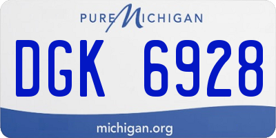 MI license plate DGK6928