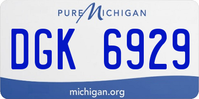 MI license plate DGK6929
