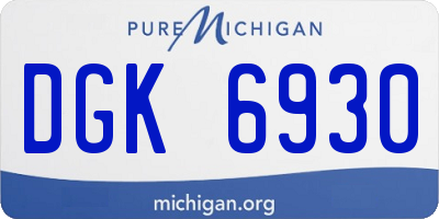 MI license plate DGK6930
